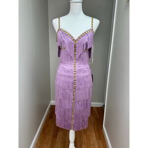 Mandalay Purple Fringe Womens Mini Dress size 4